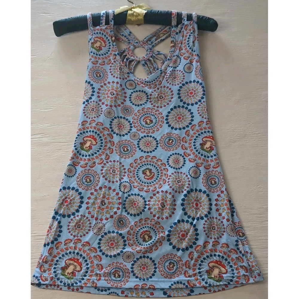 Gypsy Rose Tank Top Mushroom Free Size Soft Womens Hippie Cottagecore‎
